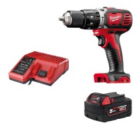 Milwaukee M18 BPD 18 Volt Li-Ion RedLithium Compact Cordless Combi Percussion Drill + 5ah Battery & Charger